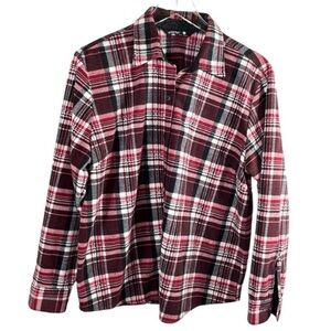 RIDERS by LEE plaid fleece shirt L